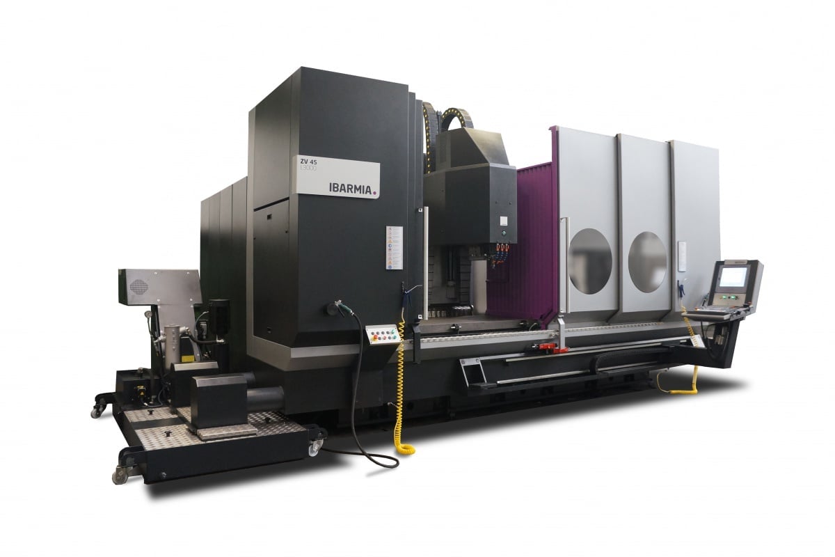 Moving column machining centers with fixed table with 3 and 5 axes